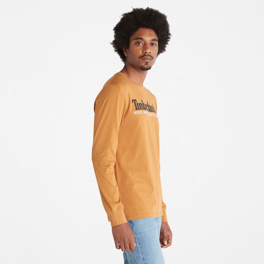 Tricko Timberland Vietor, Vody, Earth and Sky Long-Sleeve T-Shirt Panske Hnede | FE8453197