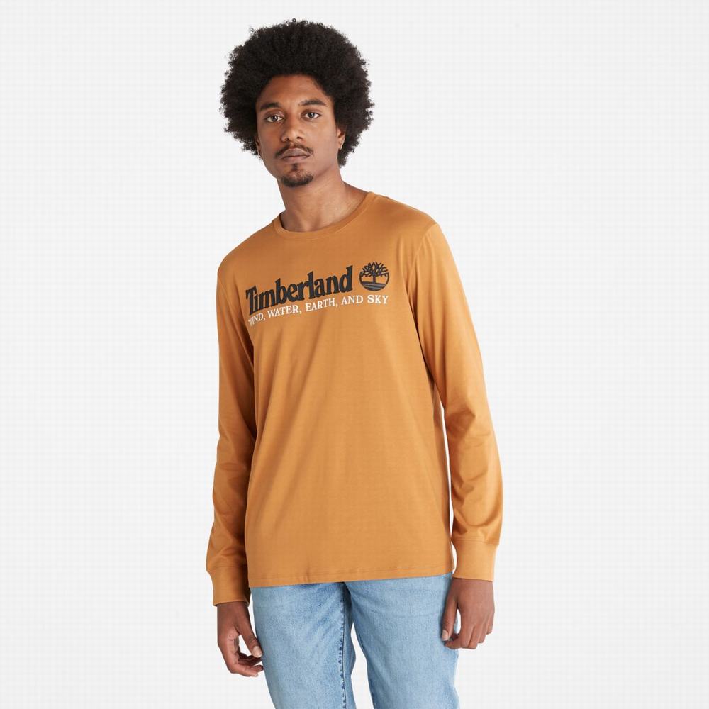 Tricko Timberland Vietor, Vody, Earth and Sky Long-Sleeve T-Shirt Panske Hnede | FE8453197