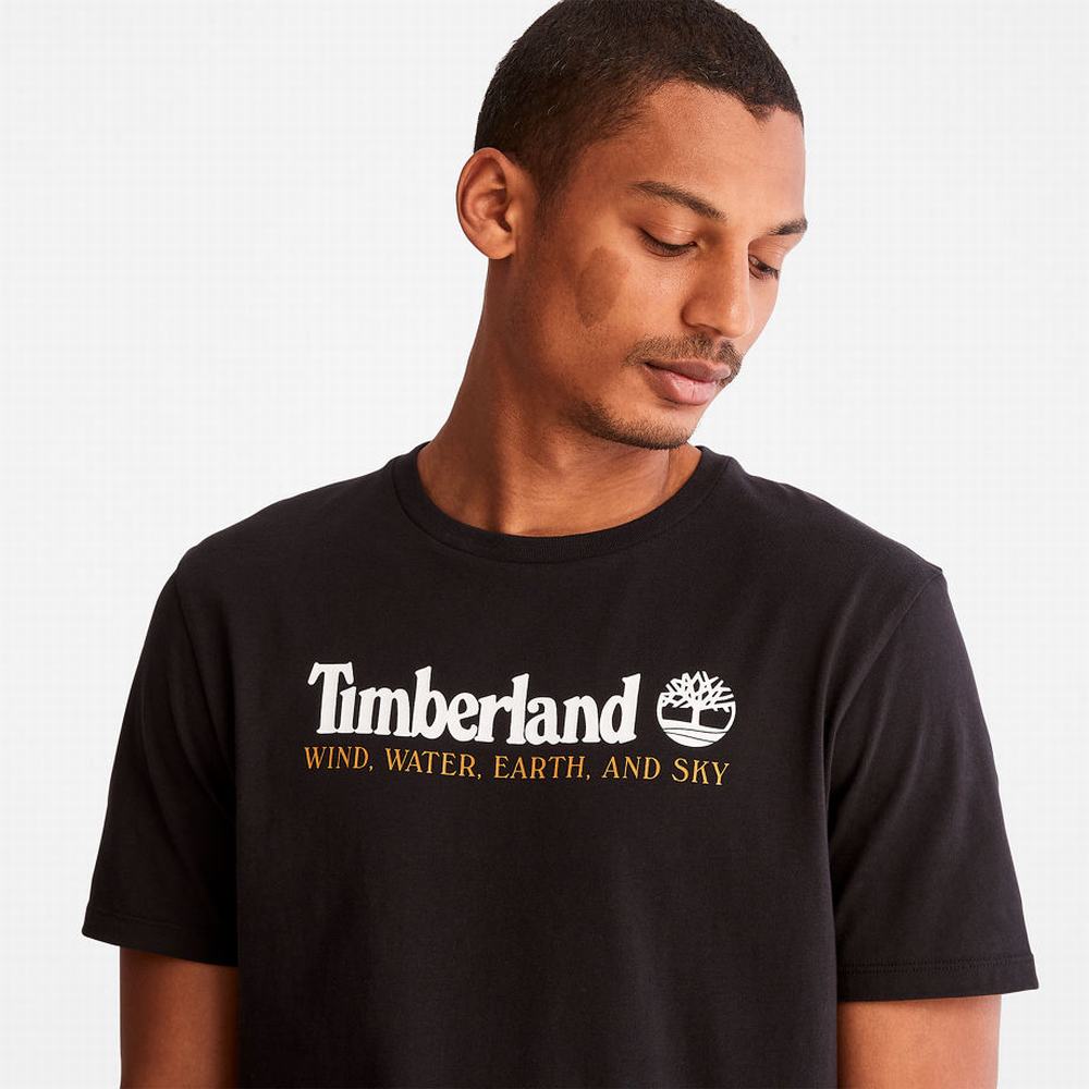 Tricko Timberland Vietor, Vody, Earth and Sky™ T-Shirt Panske Čierne | HN2873940