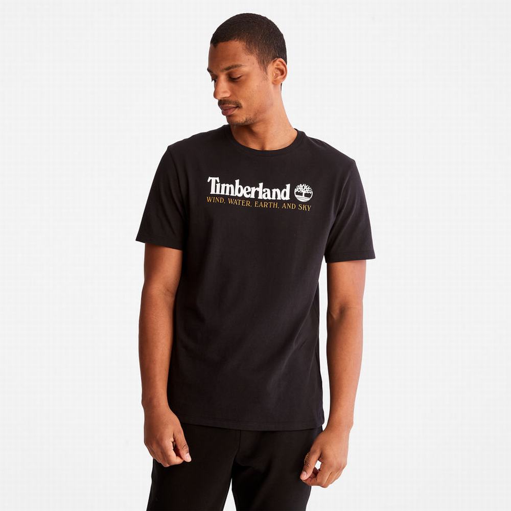 Tricko Timberland Vietor, Vody, Earth and Sky™ T-Shirt Panske Čierne | HN2873940