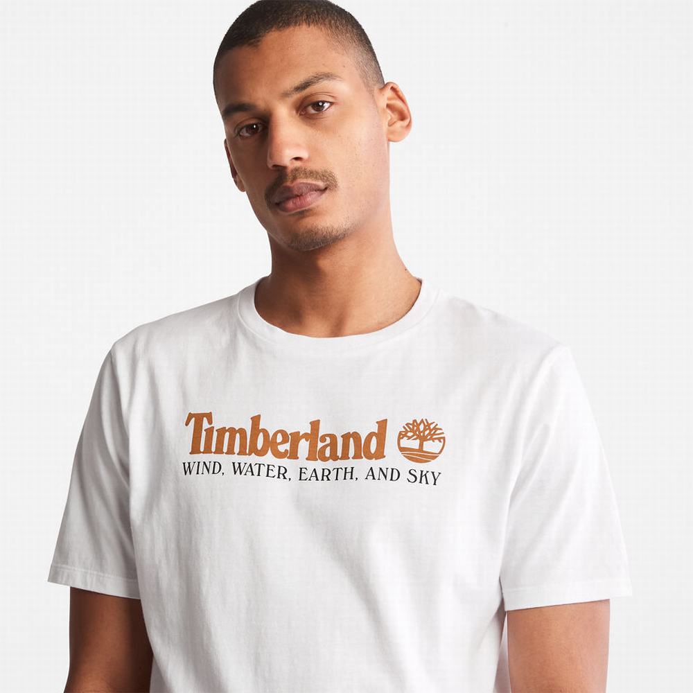 Tricko Timberland Vietor, Vody, Earth and Sky™ T-Shirt Panske Biele | KV6893257