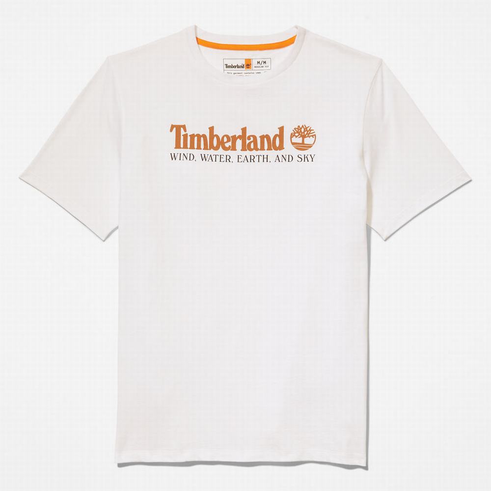 Tricko Timberland Vietor, Vody, Earth and Sky™ T-Shirt Panske Biele | KV6893257