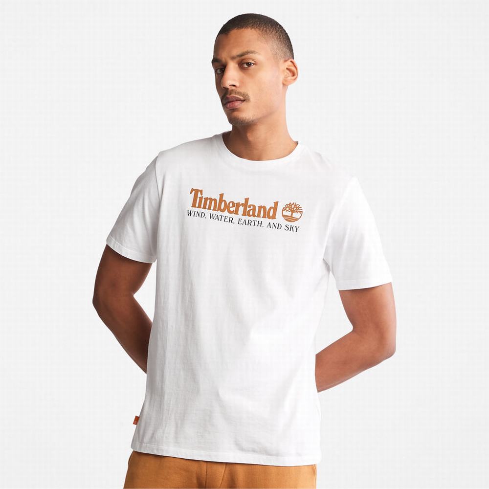 Tricko Timberland Vietor, Vody, Earth and Sky™ T-Shirt Panske Biele | KV6893257