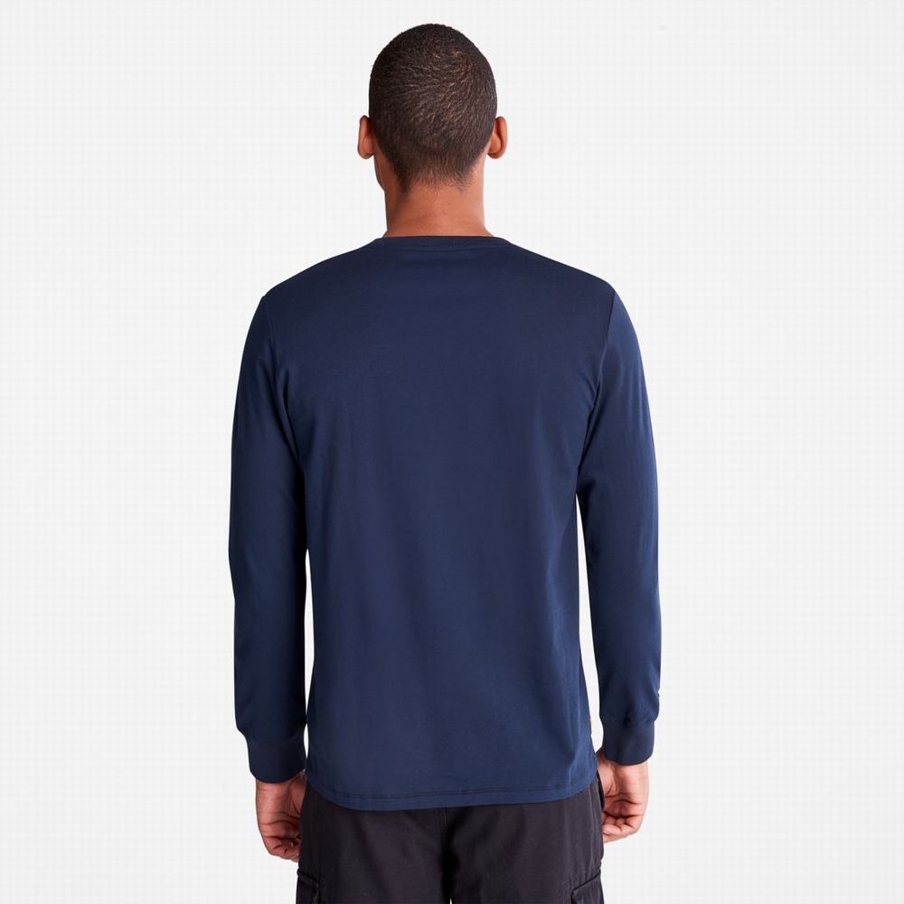 Tricko Timberland Vietor, Vody, Earth and Sky Long-Sleeve T-Shirt Panske Námornícka Modrá | LK3016572