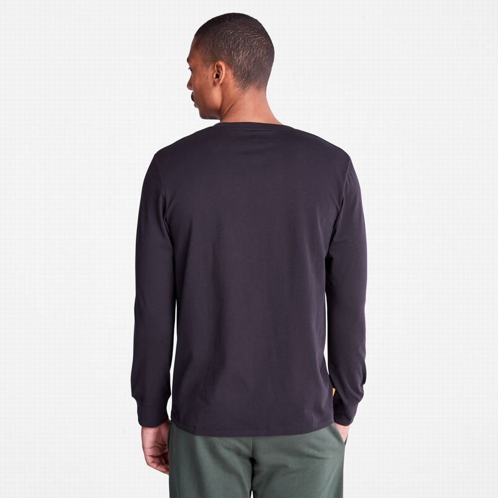 Tricko Timberland Vietor, Vody, Earth and Sky Long-Sleeve T-Shirt Panske Čierne | TE4529376