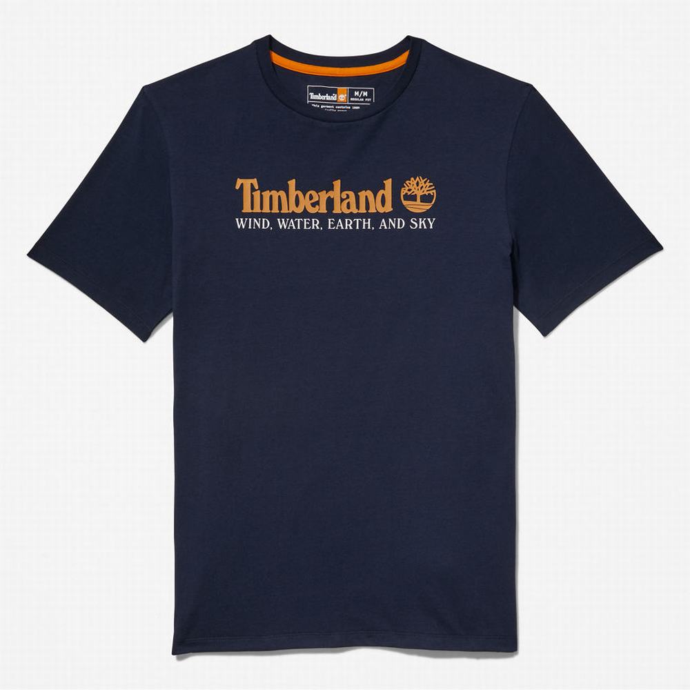 Tricko Timberland Vietor, Vody, Earth and Sky™ T-Shirt Panske Námornícka Modrá | YM6759218