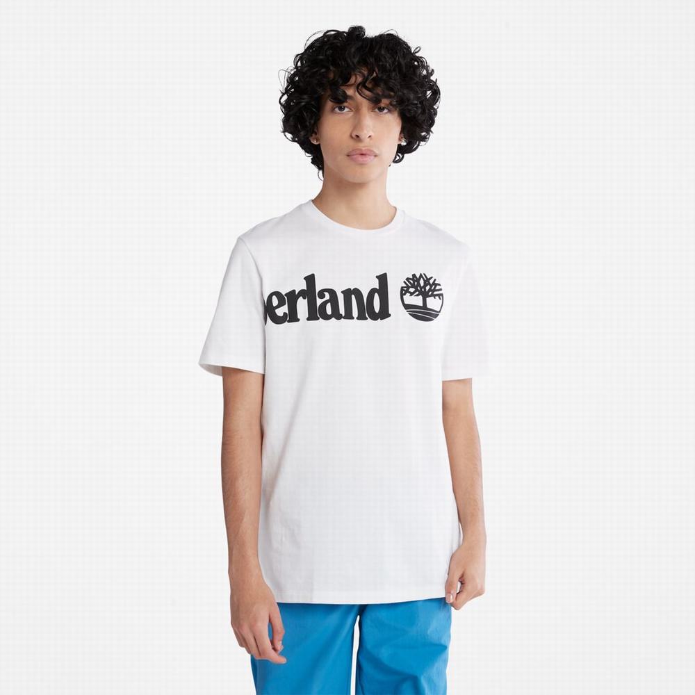 Tricko Timberland Wraparound-Logo T-Shirt Panske Biele | FW4957682