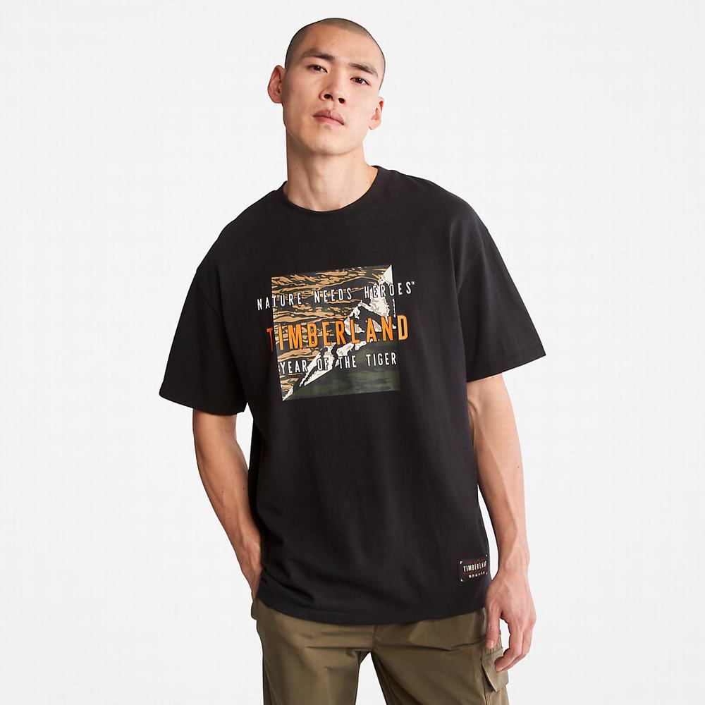 Tricko Timberland Year of the Tiger T-Shirt Panske Čierne | OH0785342