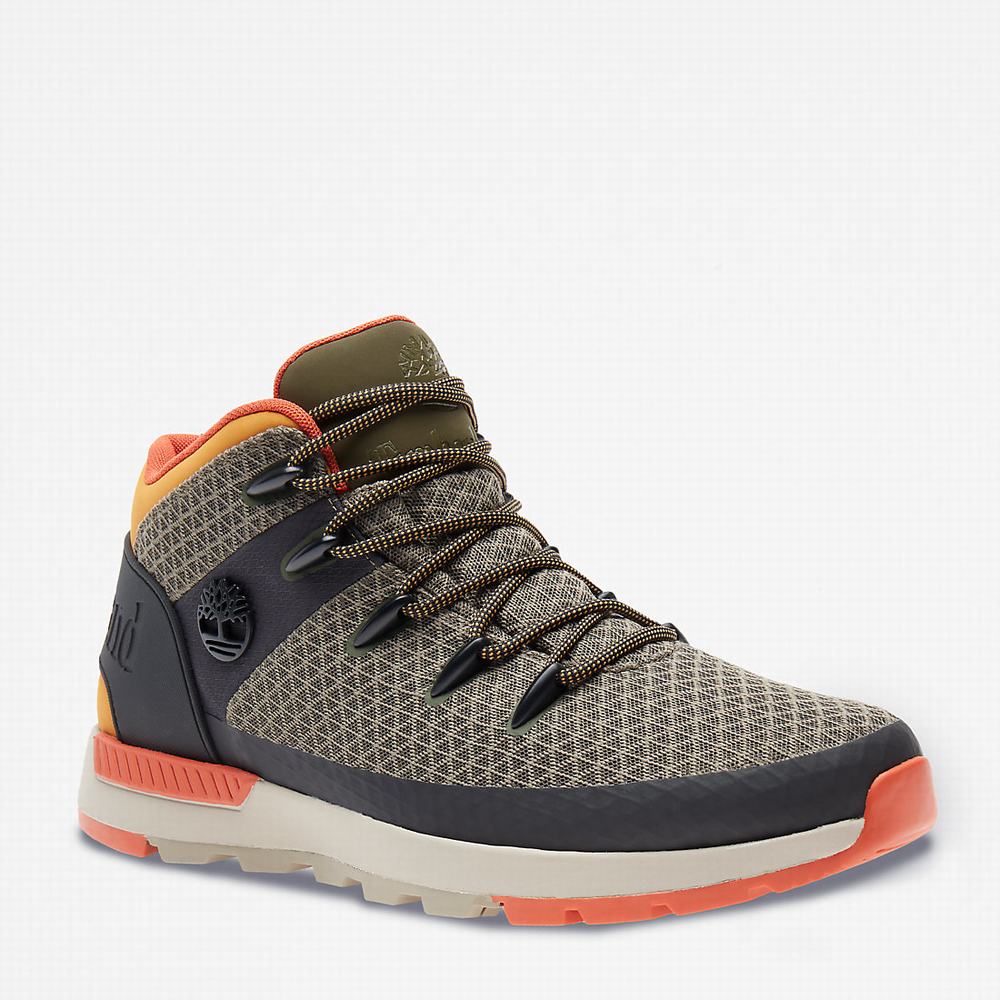 Turisticka Obuv Timberland Sprint Trekker Mid Panske Zelene | NU3702915