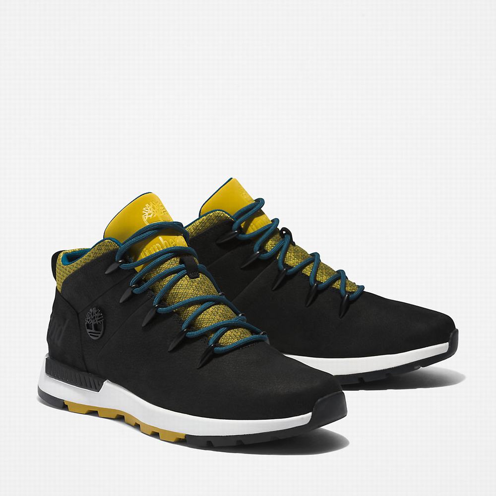 Turisticka Obuv Timberland Sprint Trekker Mid Panske Čierne Žlté | PR4135726