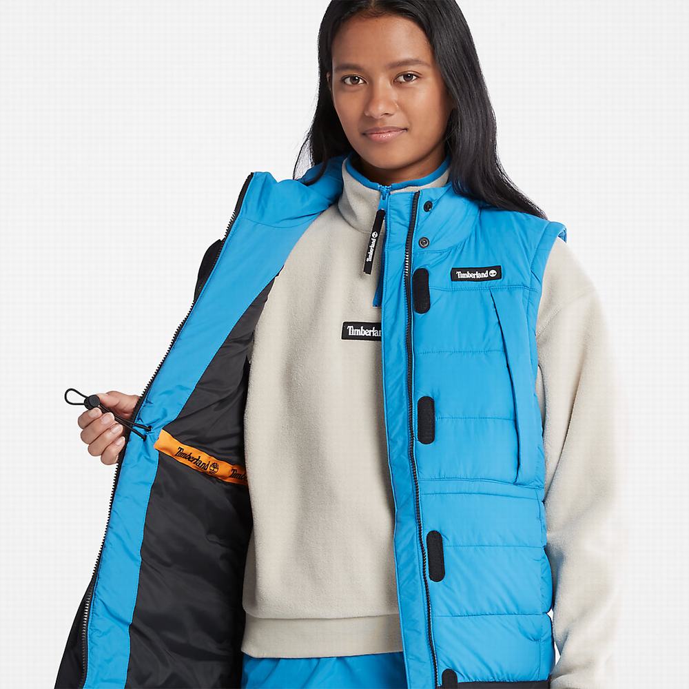 Vesty Timberland Long Puffer Damske Modre Čierne | FQ7209345