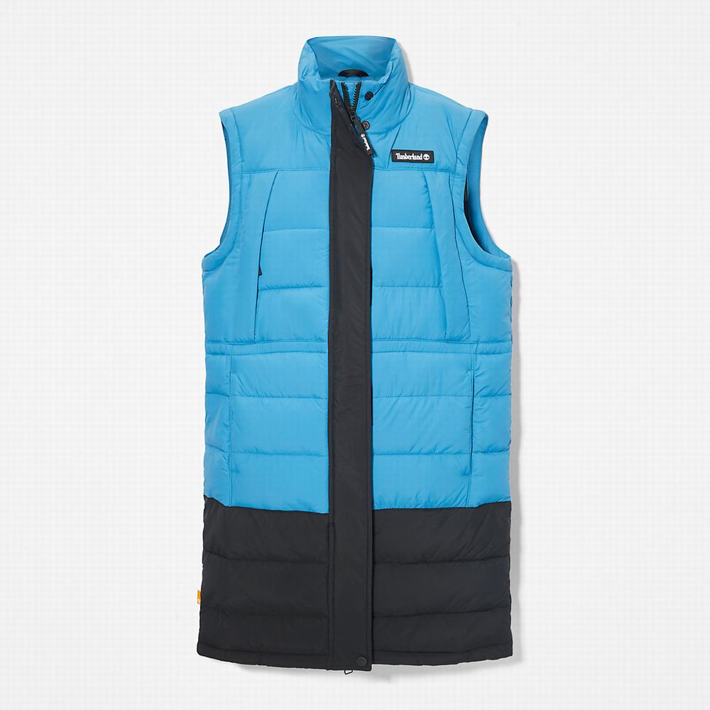 Vesty Timberland Long Puffer Damske Modre Čierne | FQ7209345