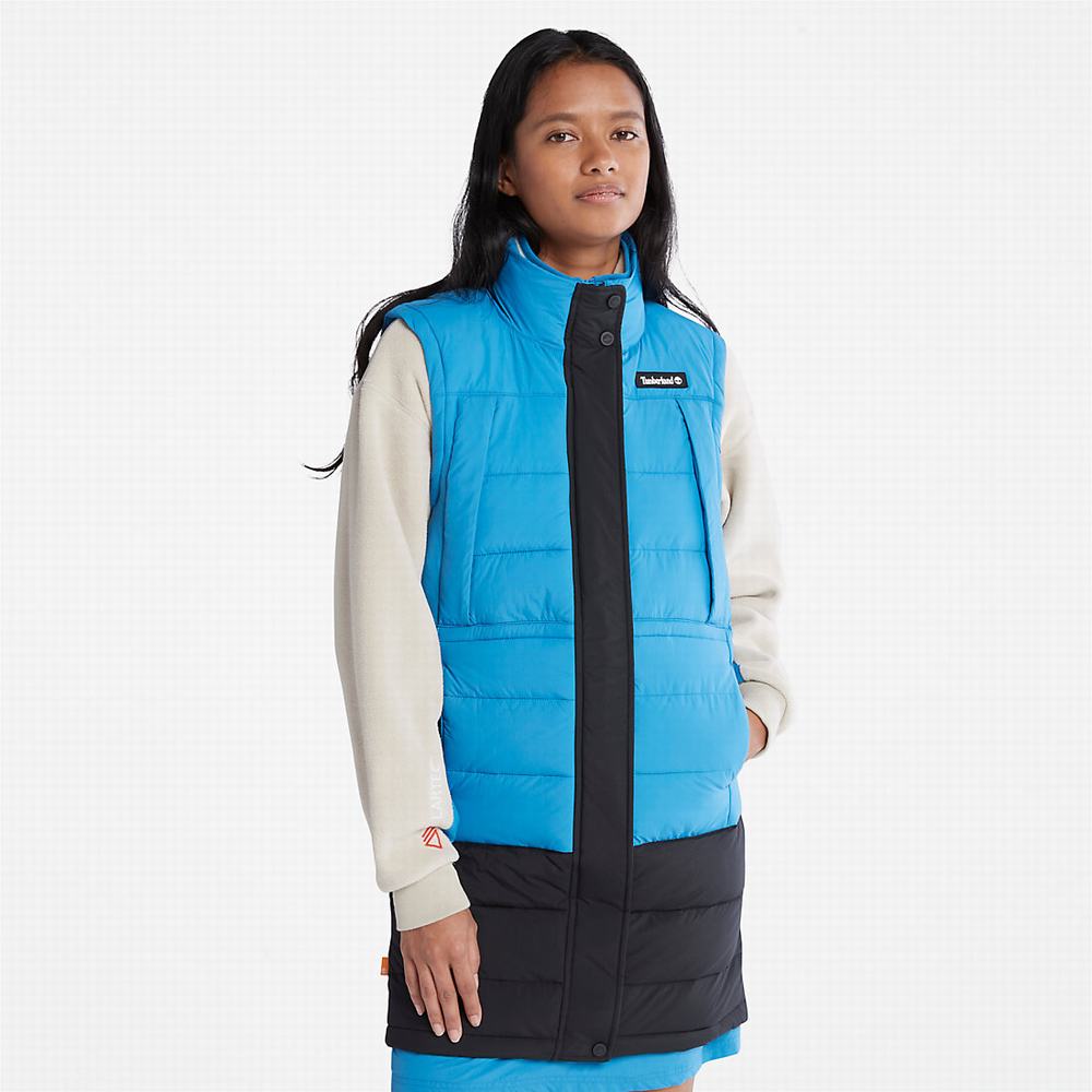 Vesty Timberland Long Puffer Damske Modre Čierne | FQ7209345