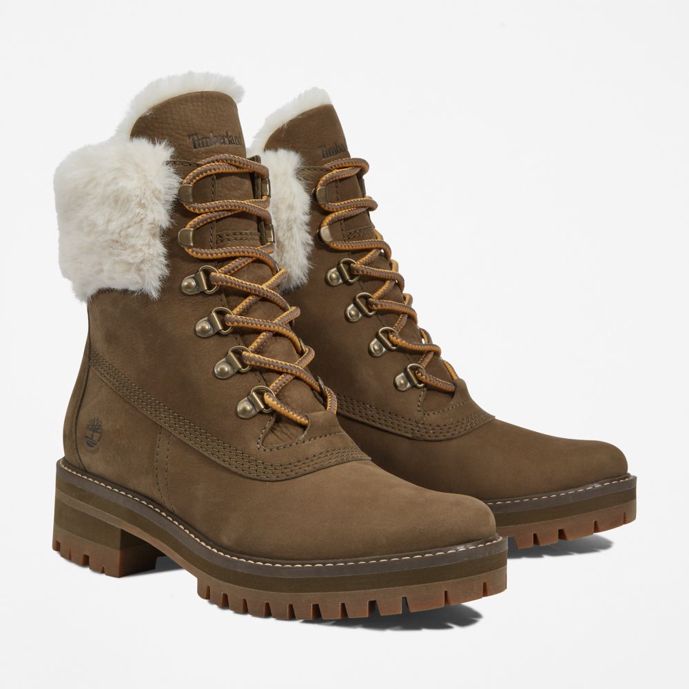 Zimne Topanky Timberland Courmayeur Valley 6-Inch Waterproof Faux-Fur Damske Olivovo Zelená | BG8371256