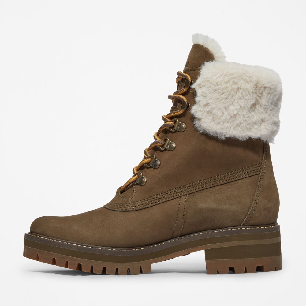 Zimne Topanky Timberland Courmayeur Valley 6-Inch Waterproof Faux-Fur Damske Olivovo Zelená | BG8371256