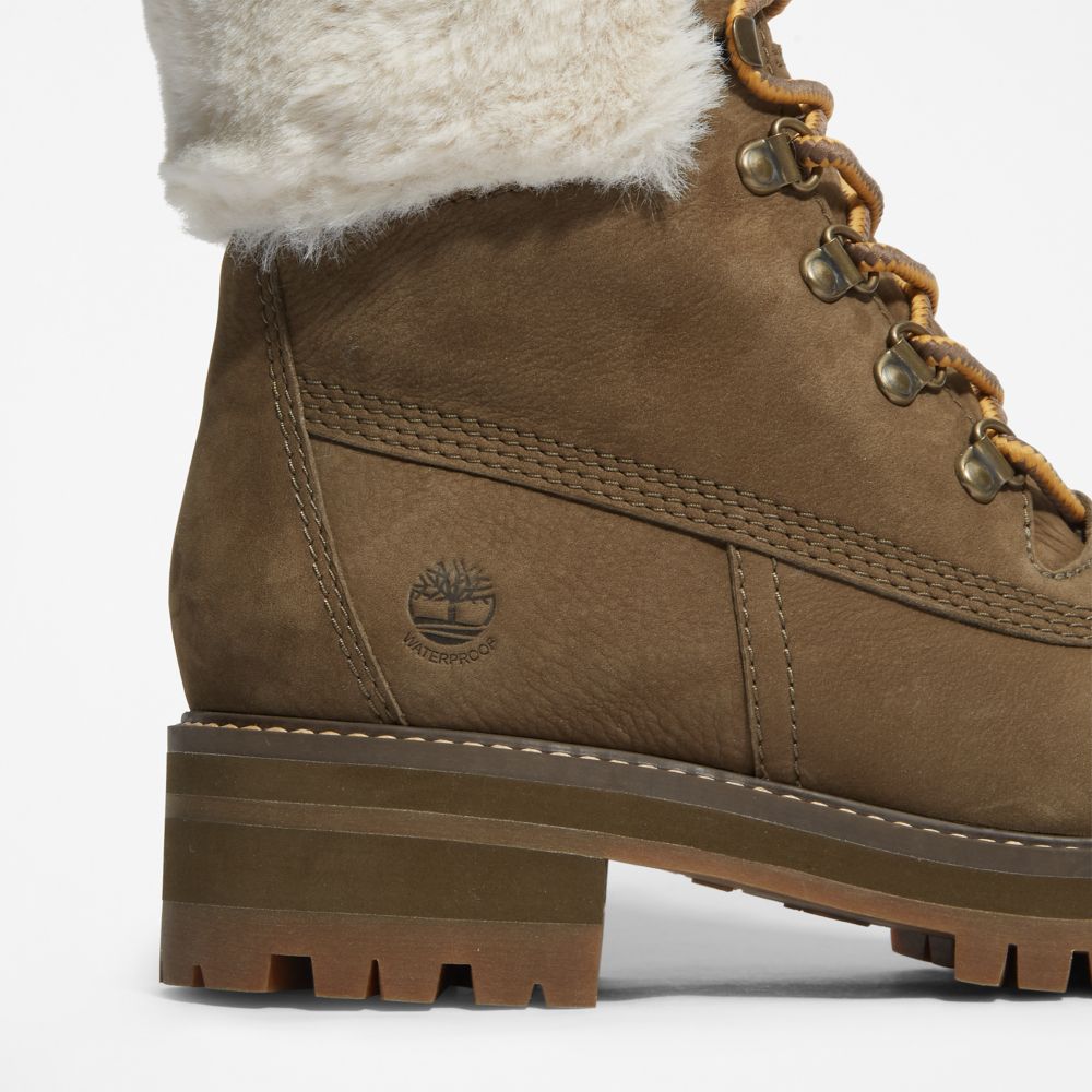 Zimne Topanky Timberland Courmayeur Valley 6-Inch Waterproof Faux-Fur Damske Olivovo Zelená | BG8371256