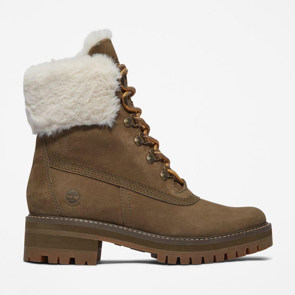 Zimne Topanky Timberland Courmayeur Valley 6-Inch Waterproof Faux-Fur Damske Olivovo Zelená | BG8371256