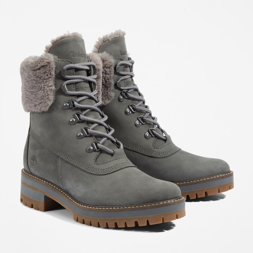 Zimne Topanky Timberland Courmayeur Valley 6-Inch Waterproof Faux-Fur Damske Siva | CA4361059