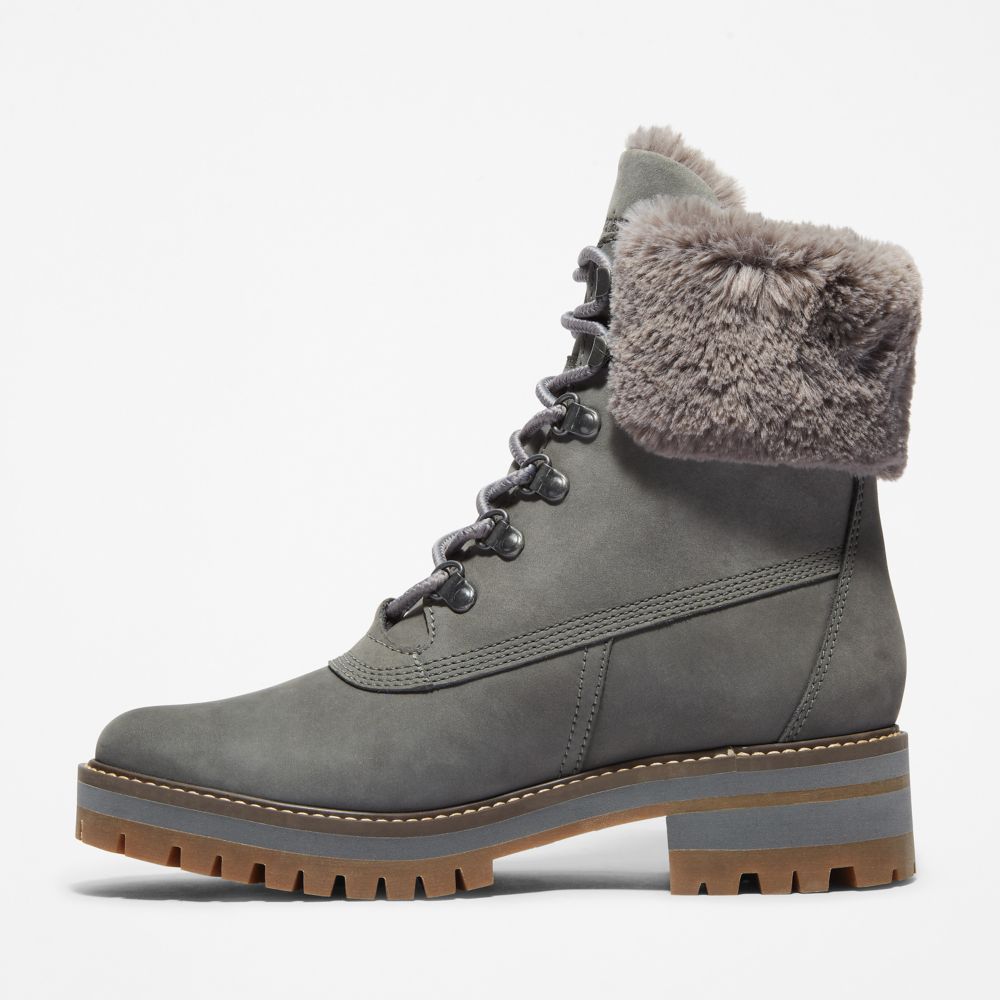 Zimne Topanky Timberland Courmayeur Valley 6-Inch Waterproof Faux-Fur Damske Siva | CA4361059