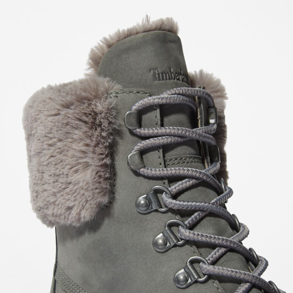 Zimne Topanky Timberland Courmayeur Valley 6-Inch Waterproof Faux-Fur Damske Siva | CA4361059