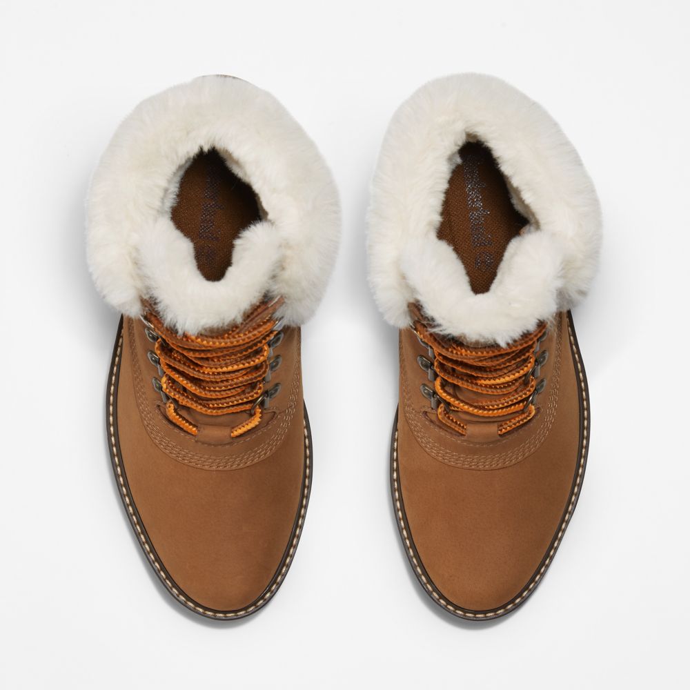 Zimne Topanky Timberland Courmayeur Valley 6-Inch Waterproof Faux-Fur Damske Hnede | ML8746031