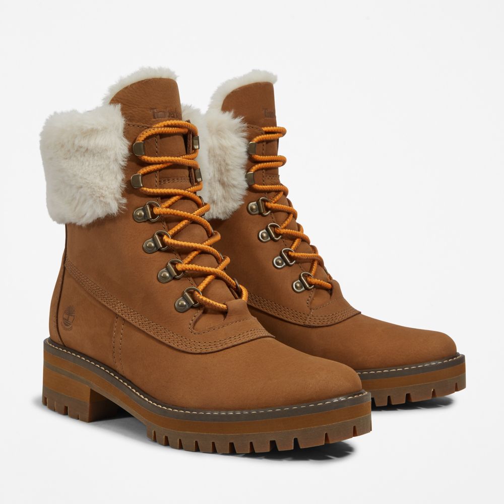 Zimne Topanky Timberland Courmayeur Valley 6-Inch Waterproof Faux-Fur Damske Hnede | ML8746031