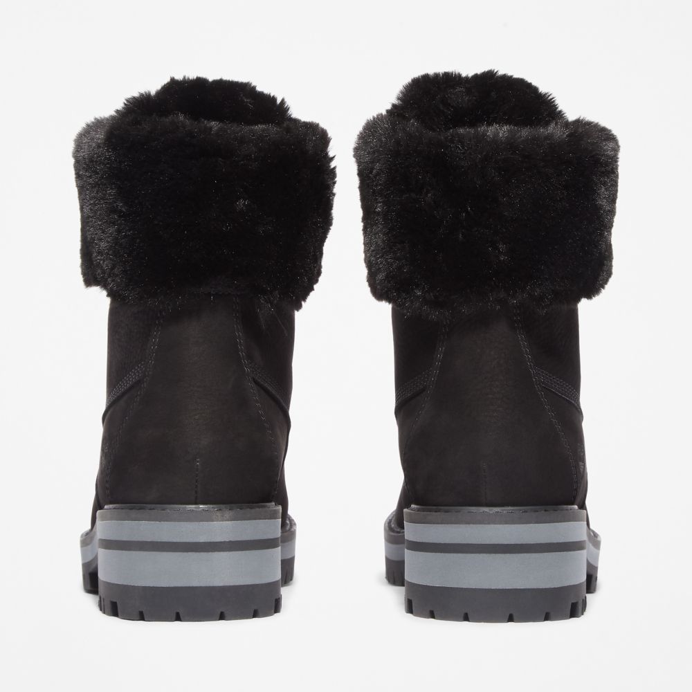 Zimne Topanky Timberland Courmayeur Valley 6-Inch Waterproof Faux-Fur Damske Čierne | VA4072316