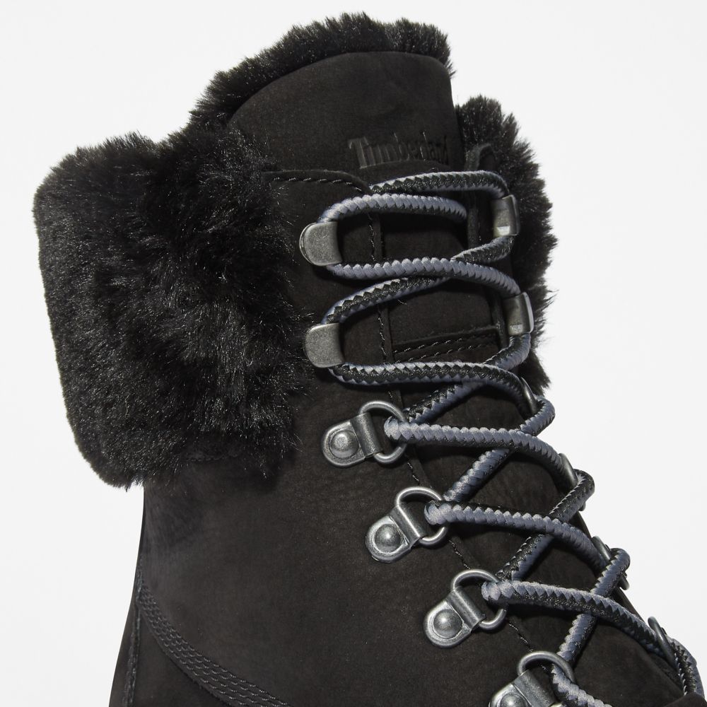 Zimne Topanky Timberland Courmayeur Valley 6-Inch Waterproof Faux-Fur Damske Čierne | VA4072316