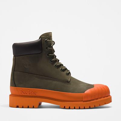 Cizmy Timberland Bee Line x Timberland® 6 Inch Rubber Spicou Damske Tmavo Zelene Oranžové | YH7859203