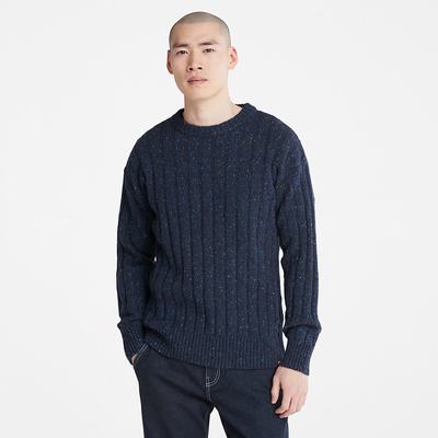 Jumpers Timberland Textured Crewneck Panske Námornícka Modrá | FL7243091