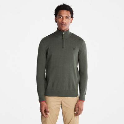 Jumpers Timberland Williams River Half-zip Panske Tmavo Zelene | HT2135879