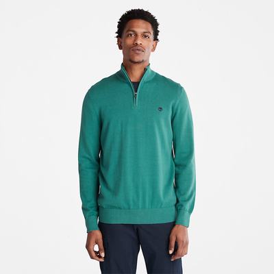 Jumpers Timberland Williams River Zip-neck Panske Zelene | AY5430729