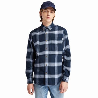 Kosele Timberland Heavy Flannel Checked Panske Modre | CF9215367