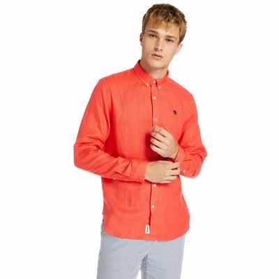 Kosele Timberland Mill River LS Linen Panske Červené | ZP1870946