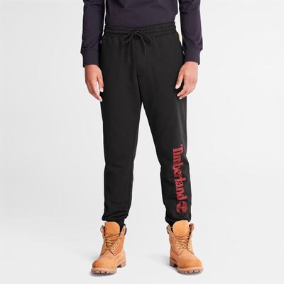 Nohavice Timberland Logo Sweatpants Panske Čierne Tmavo Červené | MP8973405