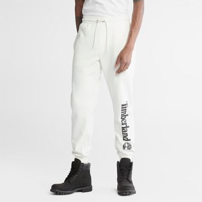 Nohavice Timberland Logo Sweatpants Panske Biele | QG5386021