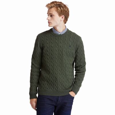 Svetre Timberland Phillips Brook Cable-knit Panske Zelene | UE1947038