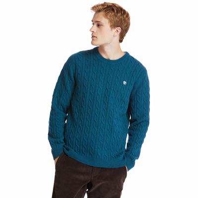 Svetre Timberland Phillips Brook Cable-knit Panske Tyrkysové | XH7426305