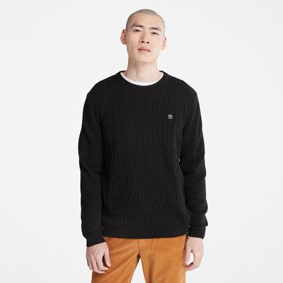 Svetre Timberland Phillips Brook Vlna-Blend Cable Crewneck Panske Čierne | SE4659237