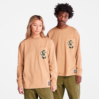 Tricko Timberland Bee Line x Timberland® Back-graphic Long-sleeved T-Shirt Panske Hnede | RB9241736