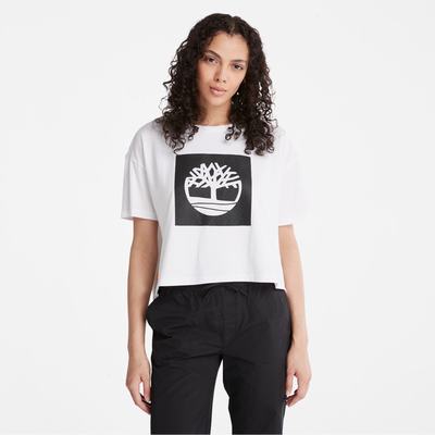 Tricko Timberland Cropped Logo T-Shirt Damske Biele | BG0678419