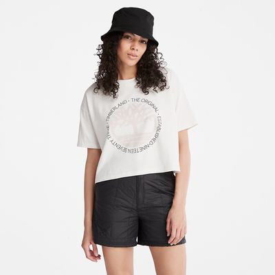 Tricko Timberland Cropped Logo T-Shirt Damske Biele | RM2348716