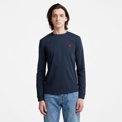 Tricko Timberland Dunstan River LS T-Shirt Panske Námornícka Modrá | ZR9648325