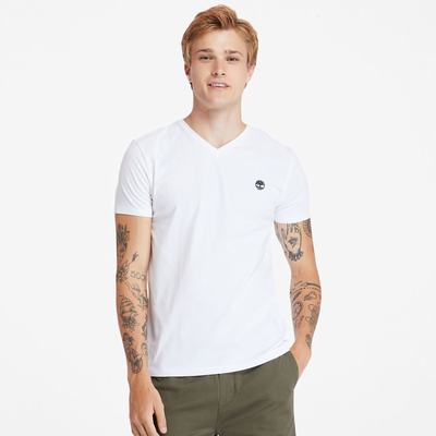 Tricko Timberland Dunstan River V-Neck T-Shirt Panske Biele | UE2714963