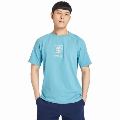 Tricko Timberland Heavyweight Logo T-Shirt Damske Modre | HF4186503