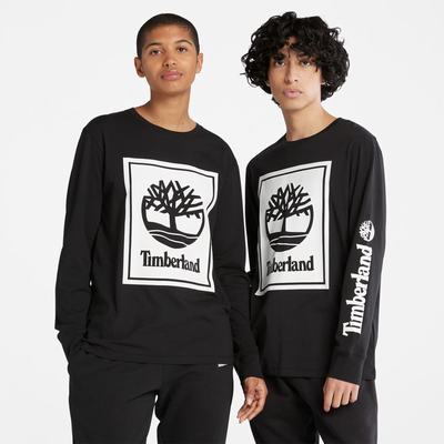 Tricko Timberland Long-Sleeve Logo T-Shirt Damske Čierne Biele | GI0736928