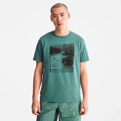 Tricko Timberland Mountains-to-Rivers Print T-Shirt Panske Tyrkysové | UT0591734