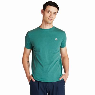 Tricko Timberland Organic Bavlnene Logo T-Shirt Panske Zelene | AN9832540