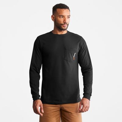 Tricko Timberland PRO® Base Plate Long-Sleeve T-Shirt Panske Čierne | WJ1970256