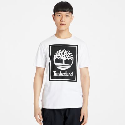 Tricko Timberland Stack Logo T-Shirt Damske Biele | VZ2756130